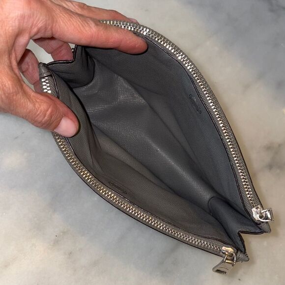 Coach Wristlet Bag Purse Leather Cross Grain Clutch Wallet - Picture 12 of 16